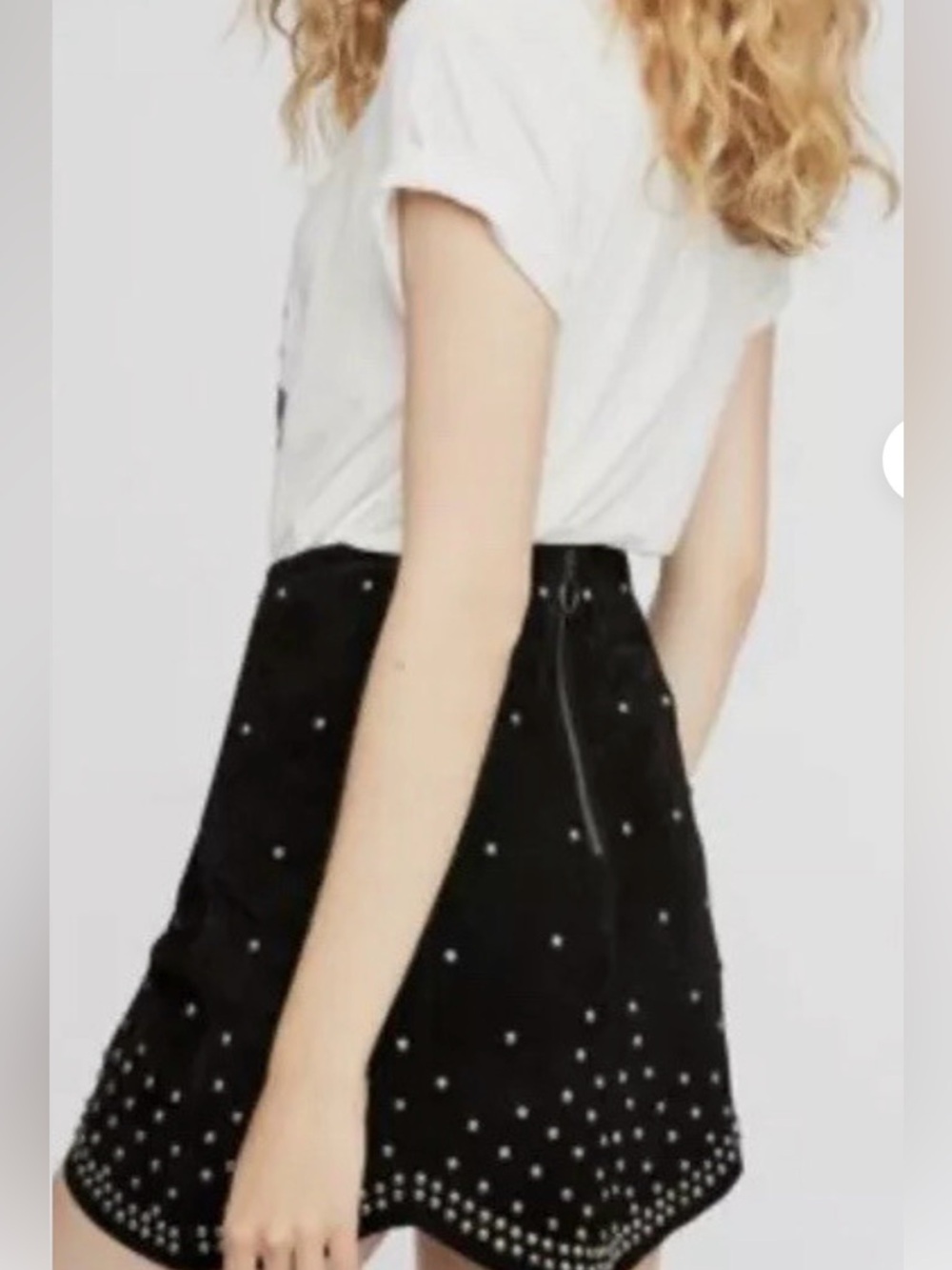 Free People Black Studded Mini Skirt - Picture 2 of 13